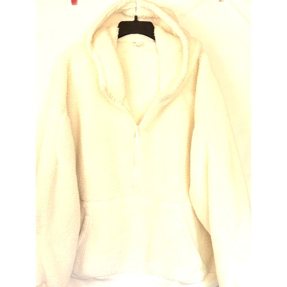 All In Motion Women's High Pile Fleece 1/2 Zip Hooded Pullover Sze 4X Activewear